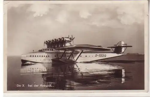 35309 Ak Riesenflugzeug DO X bei der Ankunft 1932