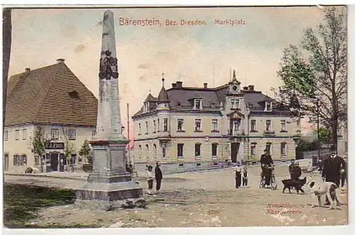 35123 Ak Bärenstein Bez. Dresden Marktplatz 1910