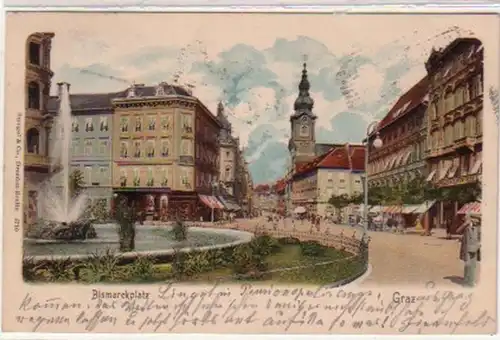 30511 Ak Graz Steiermark Bismarckplatz 1902