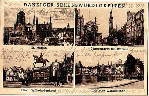 27595 Mehrbild Ak Danziger Sehenswürdigkeiten um 1928