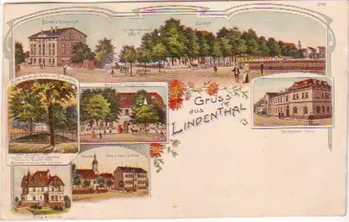 26515 Ak Lithographie Gruß aus Lindenthal in Sa. 1907