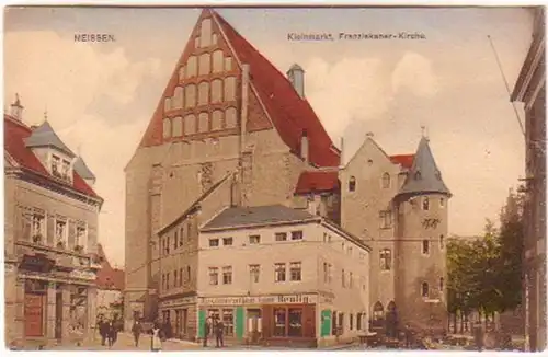 25332 Ak Meißen Kleinmarkt Franziskaner Kirche 1915