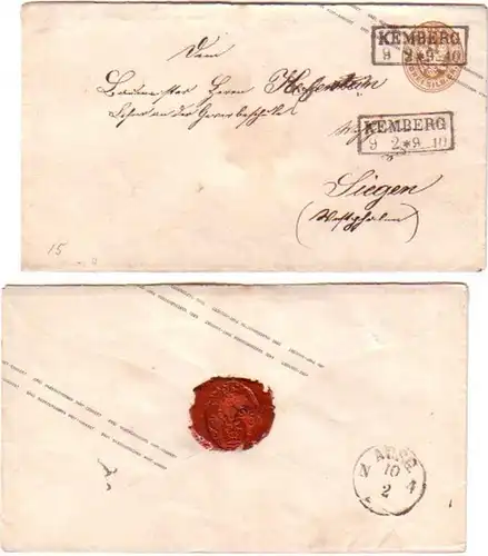 25111 Brief 3 Silber Groschen Preussen Kemberg um 1870