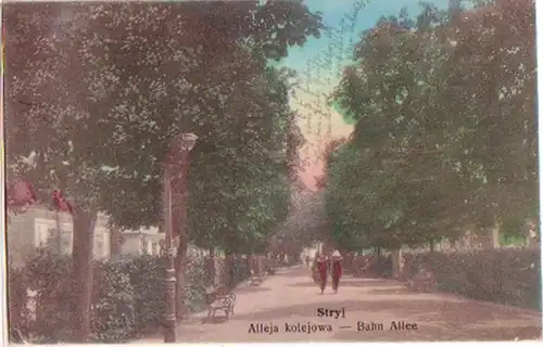 16799 Feldpost Ak Stryj Ukraine Bahn Allee 1916