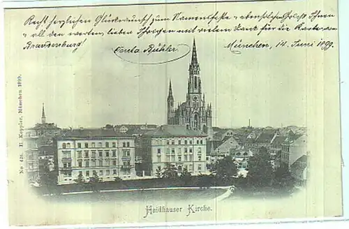 15702 Ak München Haidhäuser Kirche 1899