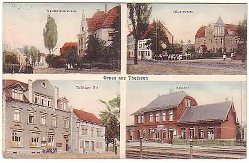 14013 Mehrbild Ak Gruß aus Theissen Bahnhof usw. 1914