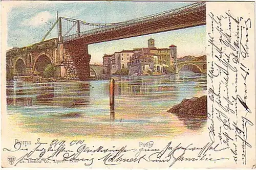 13374 Ak Lithographie Roma Ponte 1900