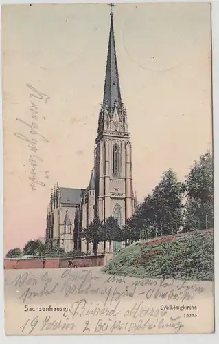 13279 Feldpost Ak Sachsenhausen Dreikönigkirche 1914