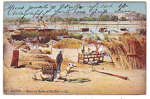 12748 Ak Assuan Scenc on Banks of the Nile 1910