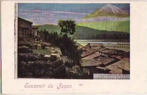 12558 Ak Souvenir du Japan Fudschijama um 1900