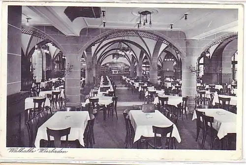 11468 Ak Wiesbaden Restaurant Walhalla 1938