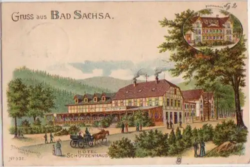 10825 Ak Lithographie Gruss aus Bad Sachsa 1900