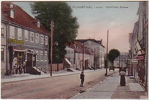 07677 Ak Clausthal dans la route de la résine Goslar-Strasse vers 1910