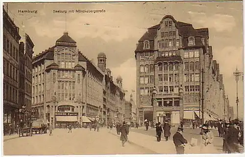 07643 Ak Hamburg Seeburg mit Mönckebergstraße 1913