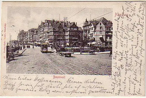 07639 Ak Hamburg Baumwall mit Straßenbahn 1905