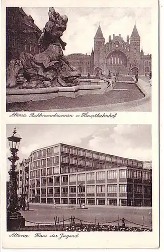 07404 Ak Hamburg Altona Stuhlmannbrunnen usw. um 1940