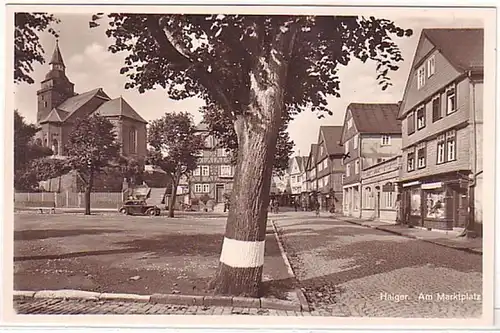 06408 Ak Haiger Hessen am Markt um 1940