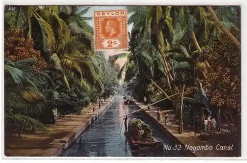 06251 Ak Ceylon Sri Lanka Negombo Canal um 1920