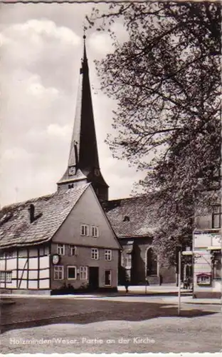 06040 Ak Holzminden Weser Partie à l'église 1962