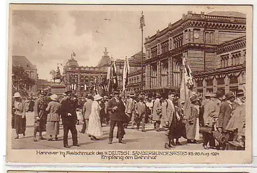 05187 Ak Hannover 9ème festival allemand des chanteurs 1924