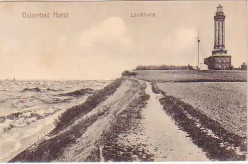 04476 Ak Ostseebad Horst Leuchtturm um 1920