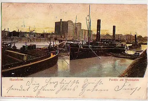 04337 Ak Mannheim Partie am Rheinhafen 1903