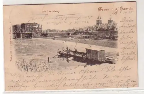 03684 Salutation Ak de Hameln à la pêche au saumon 1900
