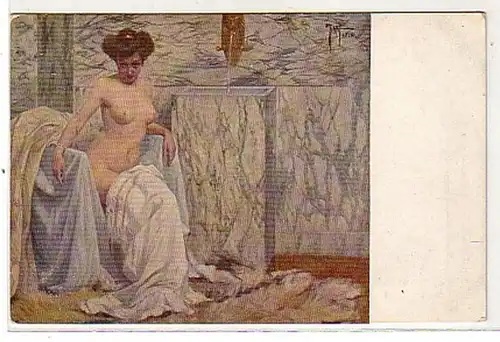 02901 Ak érotique Nu dans la salle de bain romaine vers 1920