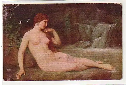 02874 Ak érotique Fille nue "La Source" vers 1920