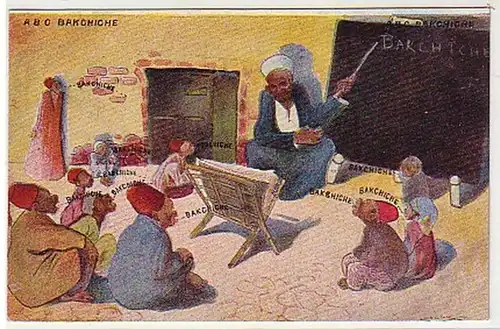 02852 Humor Ak Egypte "ABC Bakchiche" vers 1910