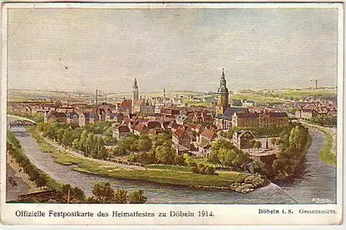 02835 Festpostkarte des Heimatfest zu Döbeln 1914