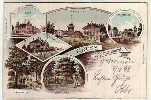 02108 Ak Lithographie Gruss aus Delmenhorst 1898