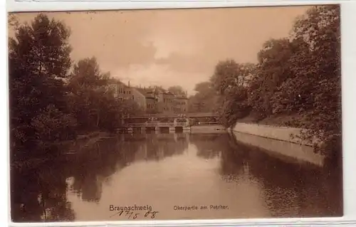 01164 Ak Braunschweig Okerpartie am Petritor 1908