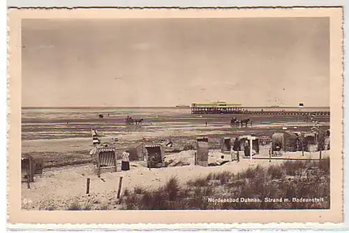 01041 Ak Nordseebad Duhnen Strand mit Badeanstalt 1931