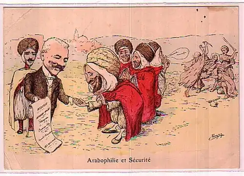 00633 Ak Humor Frankreich Arabien um 1910