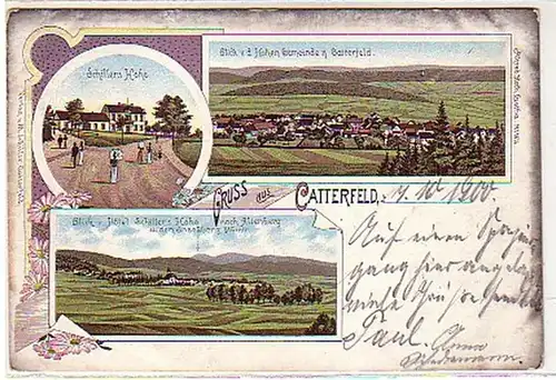 00529 Ak Gruss aus Catterfeld Hotel Schillers Höhe 1900