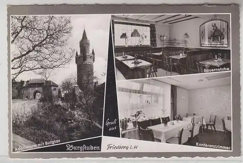 00096 Mehrbild Ak Gruß aus Friedberg in Hessen Restaurant Burgstuben 1973