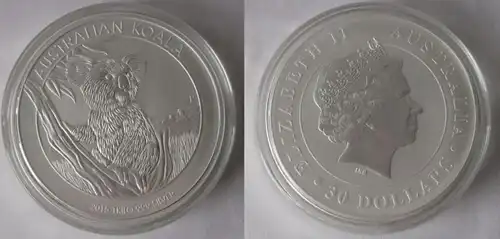 30 dollars Australie 2015 Koala 1 kilo d'argent BU en capsule nouvelle valeur (155974)