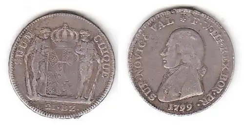 21 Batten 1 Florin Argent Pièce Prussienne Neuchâtel 1799 (114531)