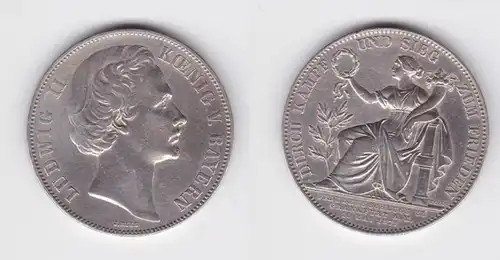 1 Siegestaler Silber Münze Bayern Ludwig II 1871 f.vz (129949)