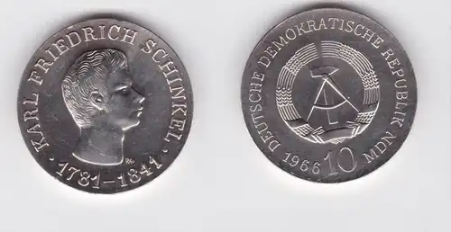 DDR Münke commémorative 10 Mark Karl Friedrich Schinkel 1966 Argent par St. (136951)