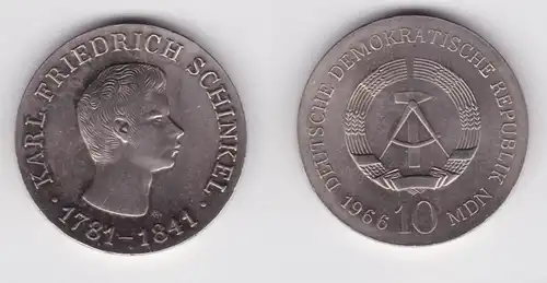 DDR Münke commémorative 10 Mark Karl Friedrich Schinkel 1966 Argent par St. (137117)