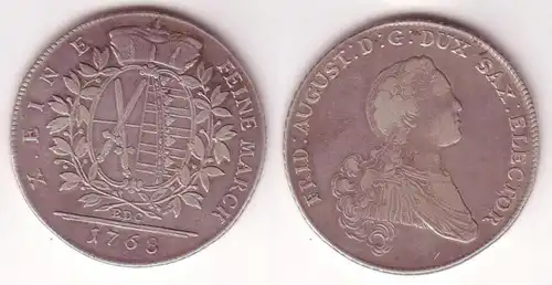 1 Taler Argent Muenze Sachsen 1768 EDC (105054)