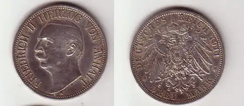 3 Mark Silber Münze Anhalt Herzog Friedrich II 1911 A (114251)