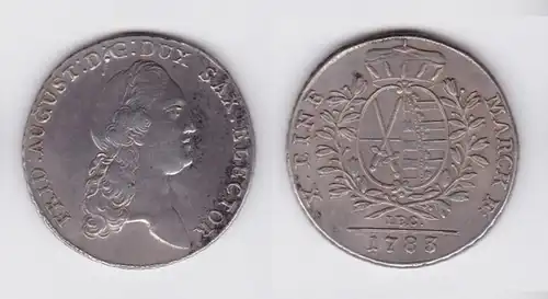 1 pièce d'argent de Taler Sachsen 1783 IEC (129590)