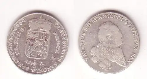 1/3 Taler Silber Münze Sachsen Xaver 1764 EDC (105353)