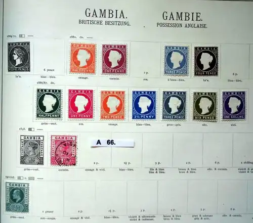 belle collection de timbres de haute qualité Gambie Propriété britannique à partir de 1880