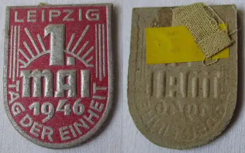 DDR Papp Abzeichen Medaille 1. Mai 1946 Tag der Einheit Leipzig (135922)