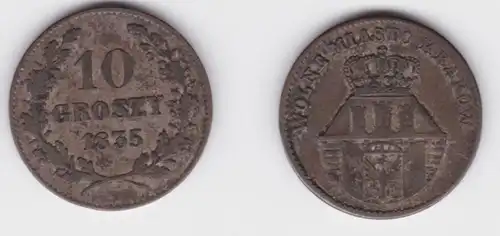 10 Groszy Silber Münze Polen Polskie Krakau 1835 (155638)