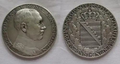 schöne Silber Medaille Landesverband sächsischer Geflügelzüchter um 1910(151170)